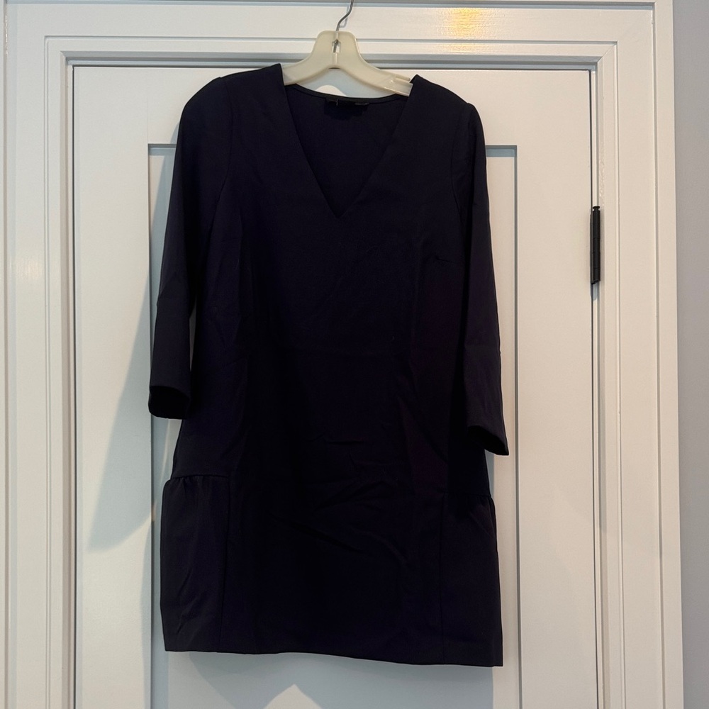 Hatch Navy Blue 3/4 Sleeve V-Neck Dress Size 1